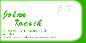 jolan kocsik business card